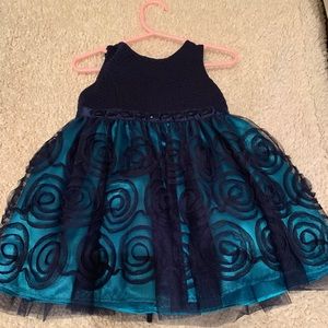 “Sweet ❤️ Rose” Navy Blue/ Toddler Fancy Dress  2T